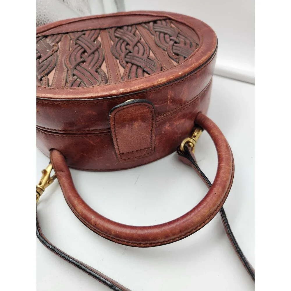 80s 90s ETIENNE AIGNER Leather Handbag Top Handle Satchel Crossbody Canteen Bag
